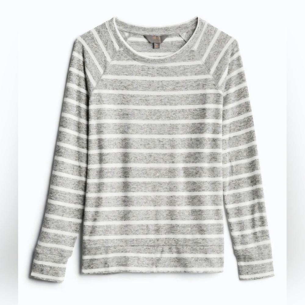NWOT | Market & Spruce | Arnold Raglan Knit Top | Size: M | Gray & White